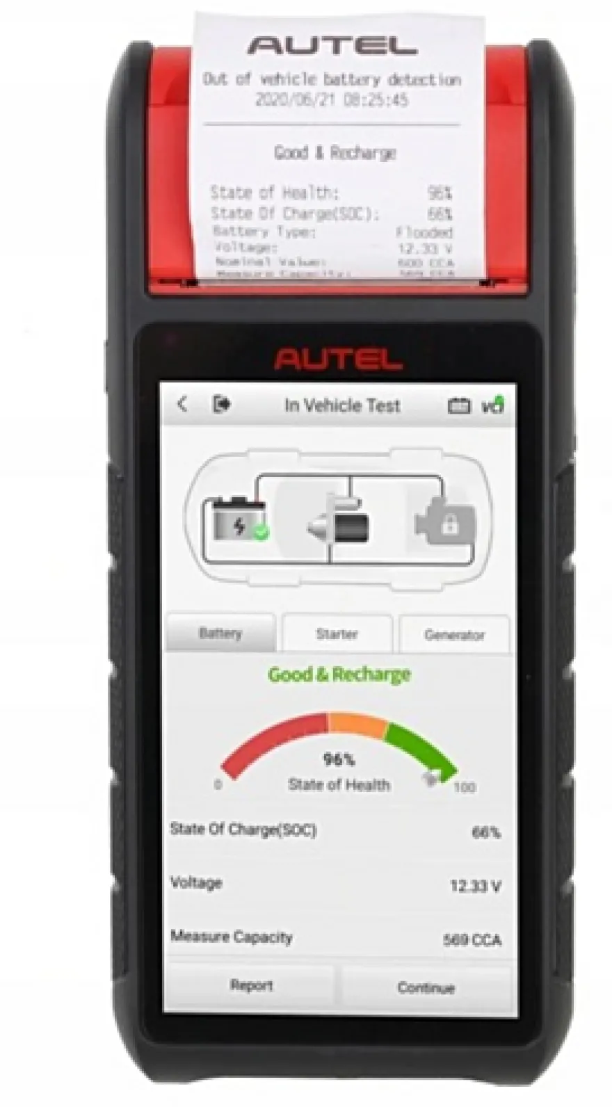 Autel BT608 TESTER AKUMULATORÓW BATERII z drukarką