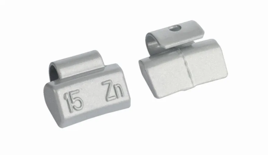 Ciężarki cynkowe powlekane ALU-S 15g, nabijane na obręcz aluminiową