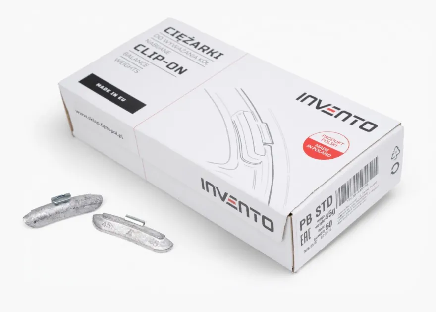 Ciężarki Ołowiane Nabijane 45g do Stalowych Felg INVENTO 50 szt