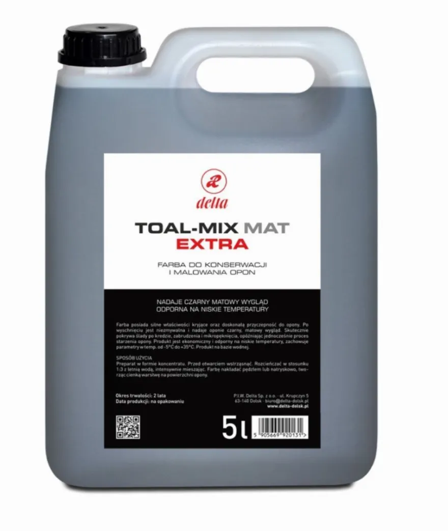 Farba do opon / czernidło TOAL MIX EXTRA MAT , 5 l - koncentrat