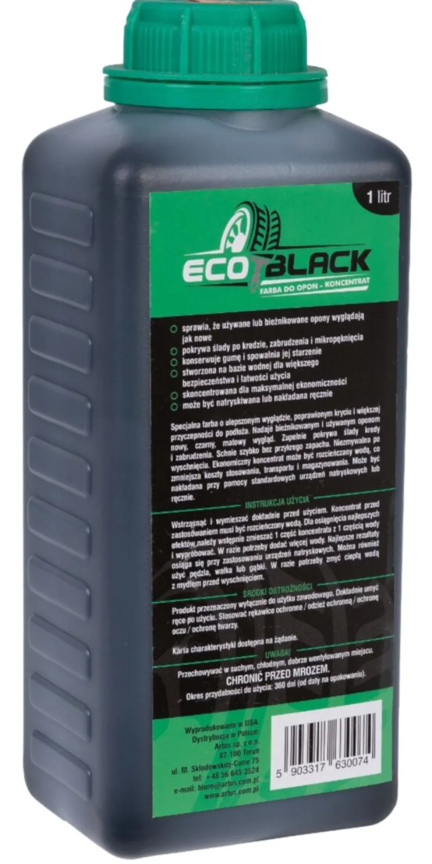 Farba do opon ECO BLACK 1 l, czernidło, koncentrat