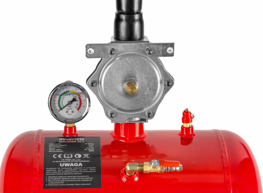 Inflator spustowy INVENTO BOMB 20L zbiornik ciśnieniowy z zaworem