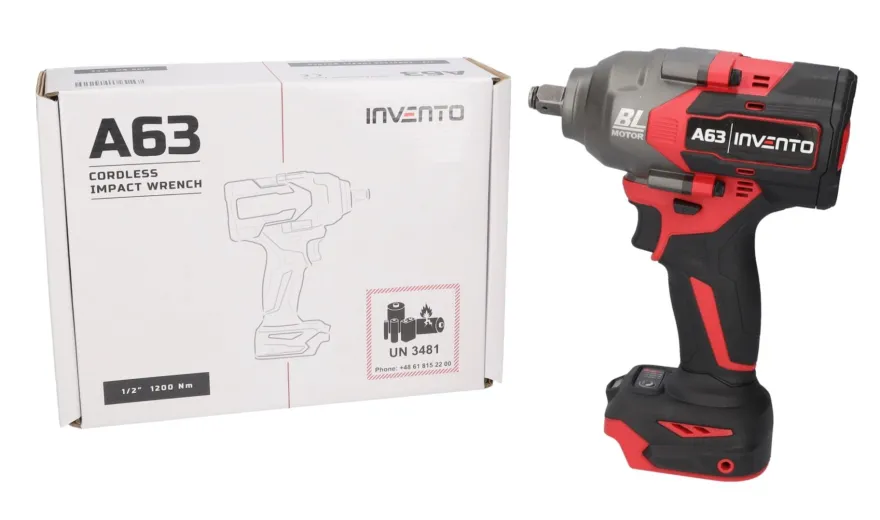 INVENTO A63 zestaw ekonomiczny: klucz udarowy A63T 1200 Nm, 4Ah bateria, ładowarka