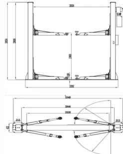 INVENTO EL S 40E - Podnośnik dwukolumnowy 4T