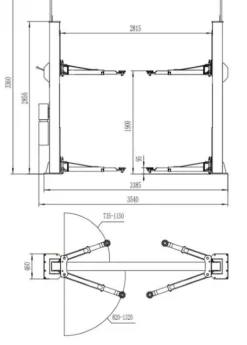 INVENTO EL S40M - Podnośnik dwukolumnowy 4T z manualną blokadą