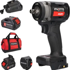 INVENTO 680 Nm 1/2" klucz udarowy akumulatorowy zestaw 2x 4Ah, torba, ładowarka