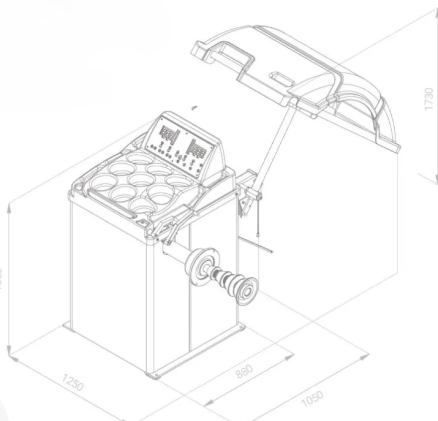 INVENTO VBS 220E wyważarka 2D, laser, hamulec