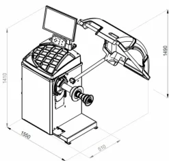 INVENTO VB 470S wyważarka 3D, sonar, laser, LED, hamulec, monitor LCD