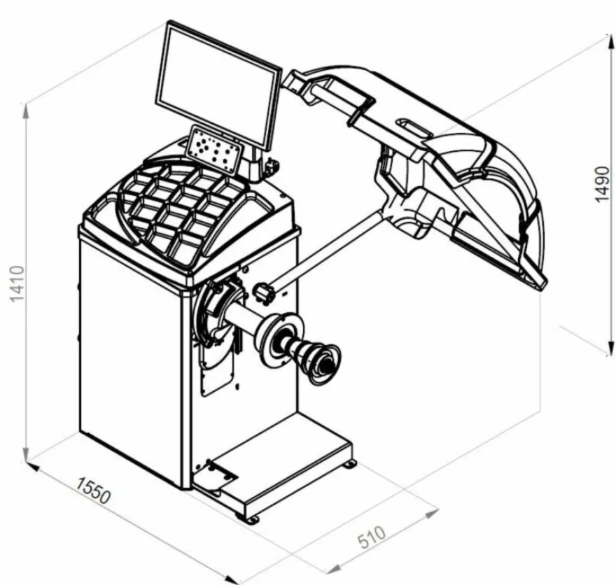 INVENTO VB 470S wyważarka 3D, sonar, laser, LED, hamulec, monitor LCD