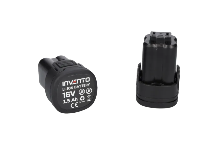 INVENTO 3/8" wiertarka akumulatorowa - zestaw 2x bateria 1,5 Ah + adapter na bity