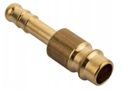 Króciec (wtyk) pneumatyczny RECTUS RQS Typ 26 z tuleją na wąż 6 mm EURO-profil, mosiężny, do 35 bar