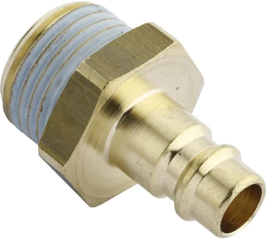 Króciec (wtyk) pneumatyczny RECTUS RQS Typ 26KA z gwintem zewnętrznym 1/4" EURO-profil, mosiądz, do 35 bar