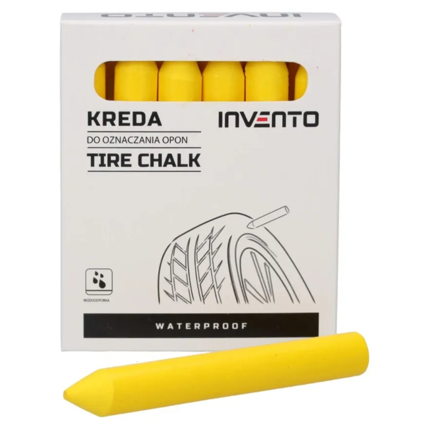Kreda marker do opon wodoodporna Żółta Invento - 1 sztuka