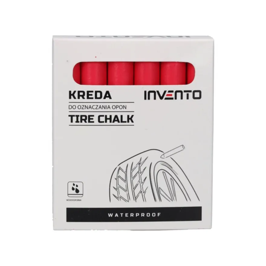 Kreda marker do opon wodoodporna Czerwona Invento, 12szt