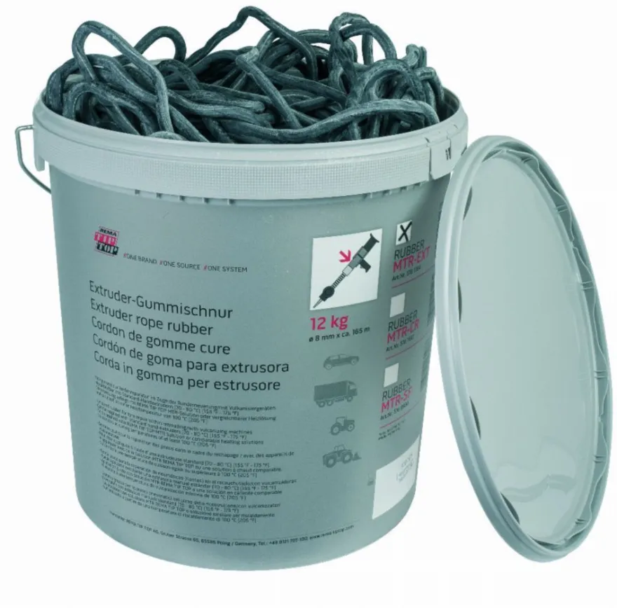 Mieszanka gumowa MTR-EXT w sznurze, waga 12 kg, grubość 8 mm - do napraw opon na gorąco