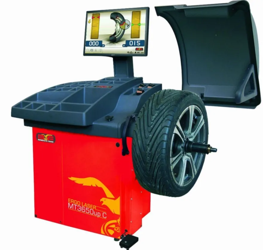 Mondolfo Ferro MT 3650UPC wyważarka 3D, zacisk pneumatyczny, sonar, laser, hamulec automatyczny, monitor LCD