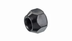 Nakrętka mocująca M12x1,25 otwarta bez kołnierza, 15mm, klucz 21, stożek, czarna