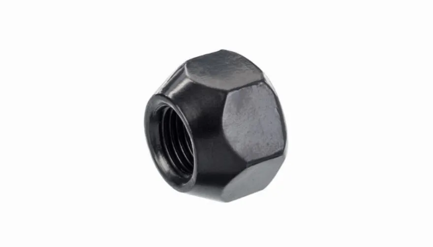 Nakrętka mocująca M12x1,25 otwarta bez kołnierza, 15mm, klucz 21, stożek, czarna