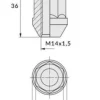 Nakrętka mocująca M14x1,5 zamknięta 36mm, klucz 19, z dużym stożkiem