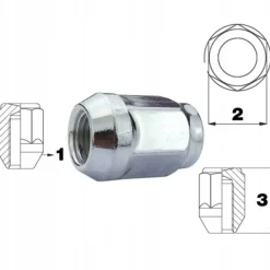 Nakrętka mocująca 1/2'' - 20UNF zamknięta, gwint USA, 34 mm, stożek, klucz 19 5szt.