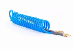 Niebieski wąż spiralny pneumatyczny RQS 12×8 mm z szybkozłączami Rectus 26 – 5 m