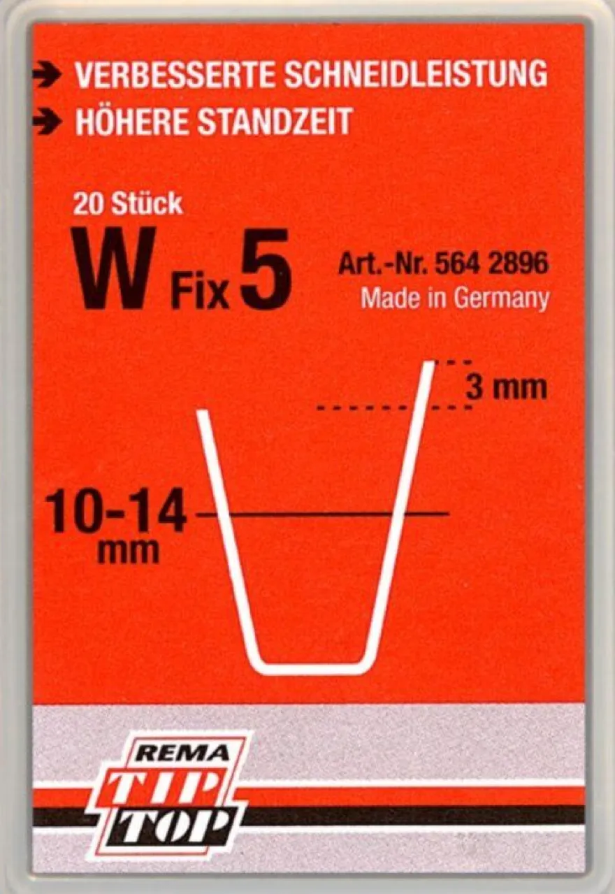 Nożyki W Fix 5, 10-14 mm, do wyrzynarki/nacinarki Rubber Cut, 20 szt