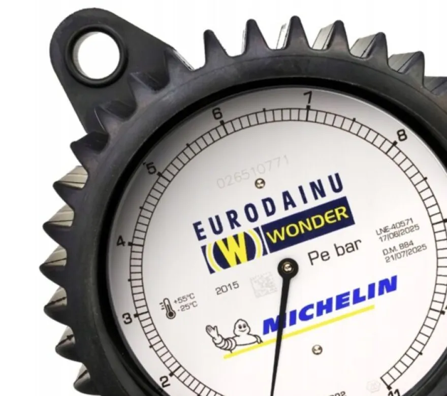 Pistolet do pompowania kół WONDER z manometrem Michelin 0,7 - 11 bar Świadectwo Legalizacji GUM