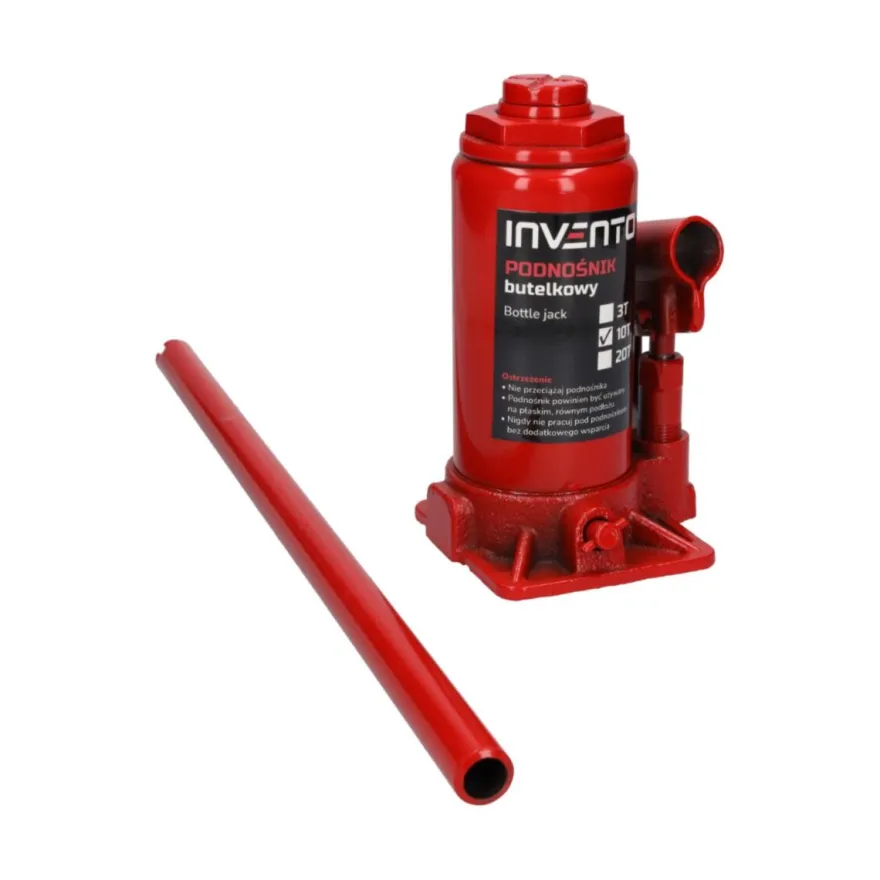 Podnośnik Hydrauliczny Słupkowy Butelkowy 10 Ton Lewarek INVENTO