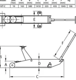 Podnośnik hydrauliczny 10T - Compac 10T-C