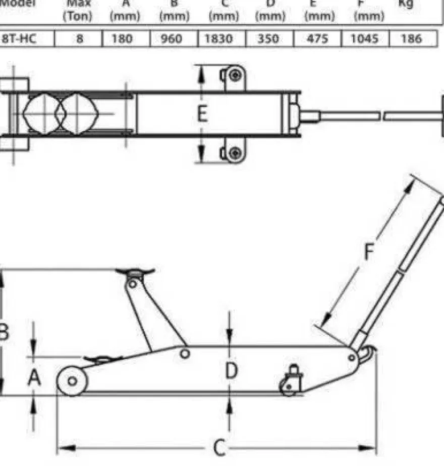 Podnośnik hydrauliczny 8T - Compac 8T-HC
