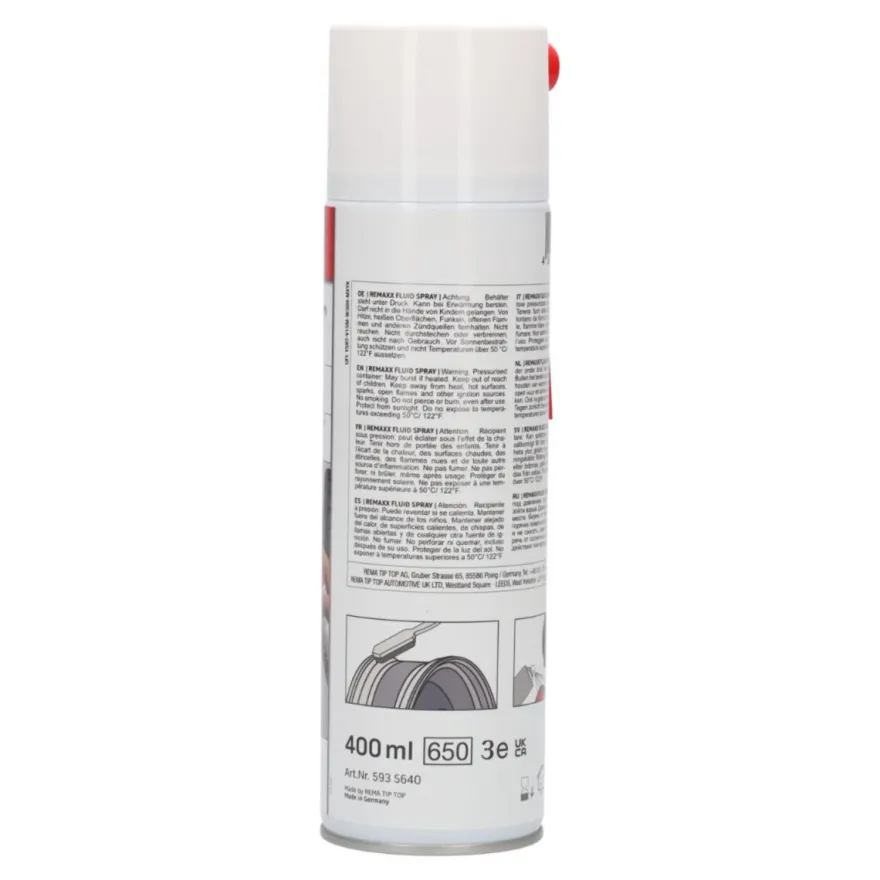 Płyn do montażu opon REMAXX FLUID 400 ml - spray, do opon motocyklowych, osobowych, z czujnikami TPMS
