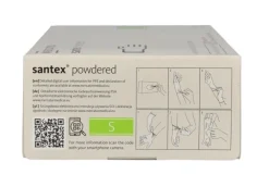 Rękawiczki lateksowe pudrowane Mercator Santex Powdered op.100 szt, rozmiar S