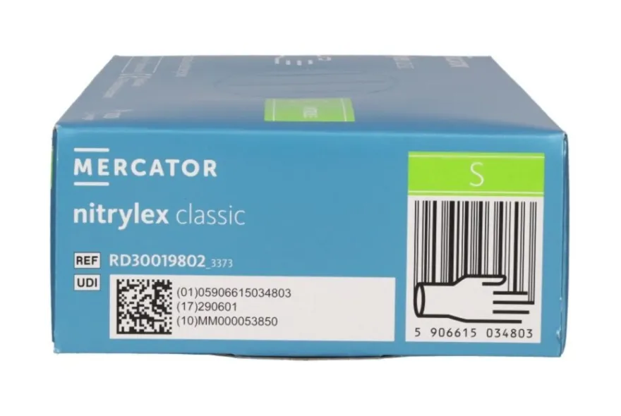 Rękawiczki nitrylowe niebieskie Nitrylex CLASSIC Blue rozmiar S, op./100 szt.