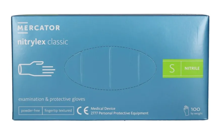 Rękawiczki nitrylowe niebieskie Nitrylex CLASSIC Blue rozmiar S, op./100 szt.