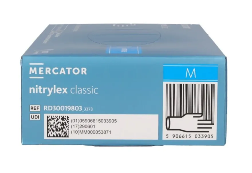 Rękawiczki nitrylowe niebieskie Nitrylex CLASSIC Blue rozmiar M, op./100 szt.