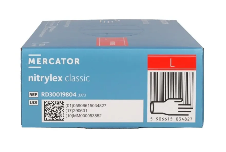 Rękawiczki nitrylowe niebieskie Nitrylex CLASSIC Blue rozmiar L, op./100 szt.