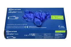 Rękawiczki nitrylowe niebieskie Nitrylex BASIC dark blue r. S, op./100 szt.