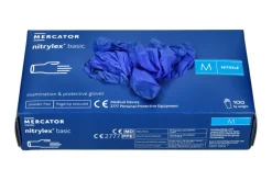 Rękawiczki nitrylowe niebieskie Nitrylex BASIC dark blue r. M, op./100 szt.