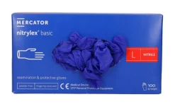 Rękawiczki nitrylowe niebieskie Nitrylex BASIC dark blue r. L, op./100 szt.