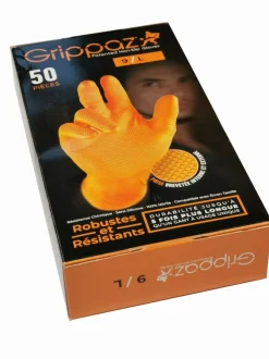 Rękawiczki warsztatowe z nitrylu Grippaz PREMIUM pomarańczowe rozmiar L, op. 50 szt, model 246A