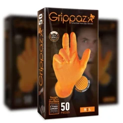 Rękawiczki warsztatowe z nitrylu Grippaz PREMIUM pomarańczowe rozmiar L, op. 50 szt, model 246A