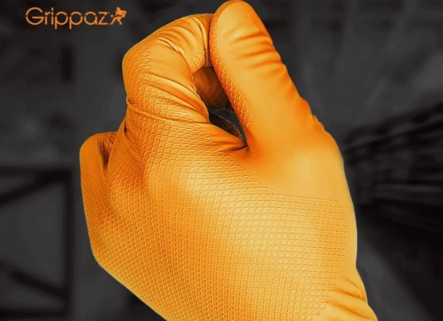 Rękawiczki warsztatowe z nitrylu Grippaz PREMIUM pomarańczowe rozmiar XL, op. 50 szt 246A