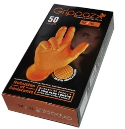 Rękawiczki warsztatowe z nitrylu Grippaz PREMIUM pomarańczowe rozmiar XL, op. 50 szt 246A
