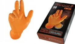Rękawiczki warsztatowe z nitrylu Grippaz PREMIUM pomarańczowe rozmiar XL, op. 50 szt 246A