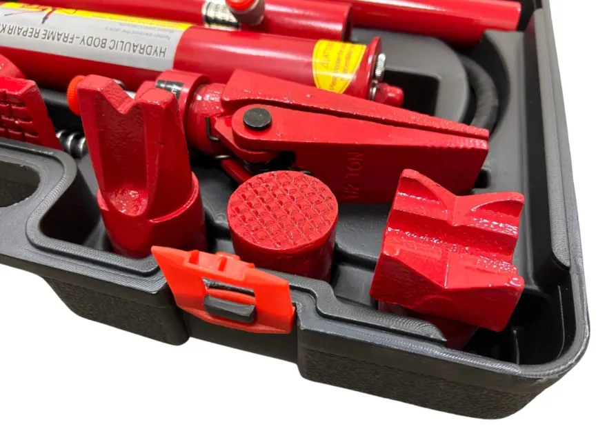 Rozpierak hydrauliczny / siłownik blacharski 10t + akcesoria (żabka, adaptery)