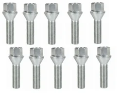 Śruba mocująca M12x1,25, gwint 40mm, stożek, klucz 17 10 szt.