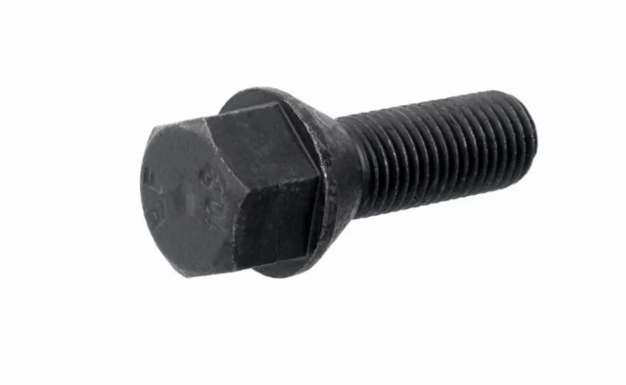 Śruba mocująca M12x1,5, gwint 28mm, stożek, klucz 17, czarna