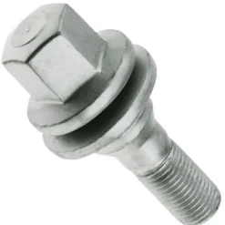 Śruba mocująca M12x1,25, klucz 17, płaska podkładka Geomet (zamiennik 561-5077) do oryginalnych felg Peugeot, Citroen