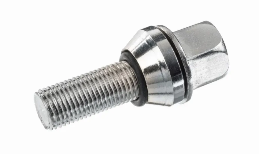 Śruba mocująca M12x1,25 pływająca, gwint 28mm, ruchomy stożek, klucz 17