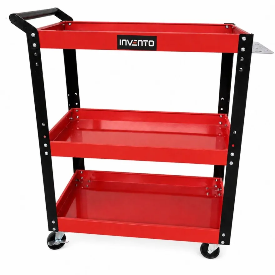 Szafka na narzędzia mobilna z 3 półkami/wózek warsztatowy, 140 kg, 4 skrętne koła, z hamulcem